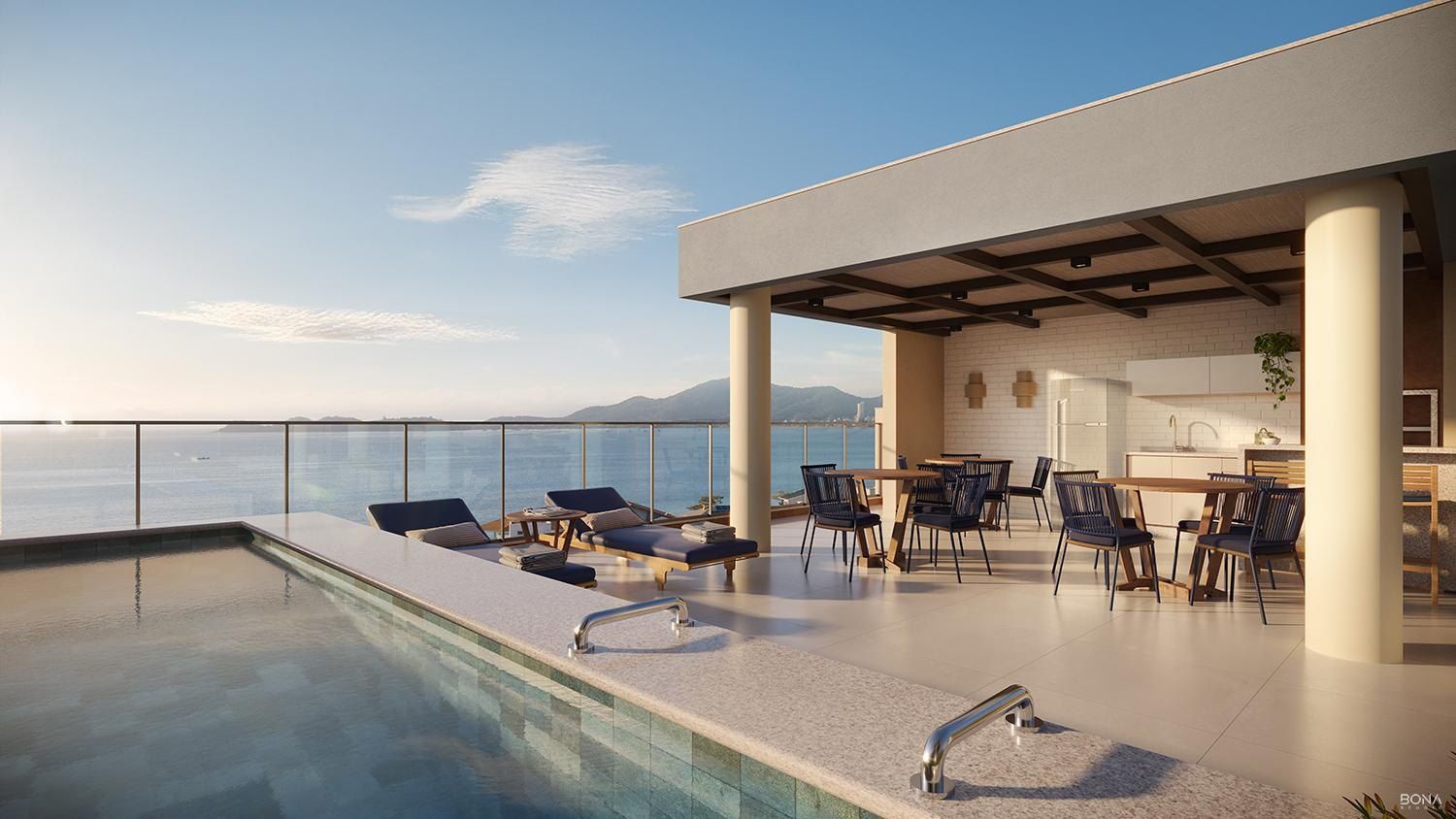 Sunset gourmet com piscina de uso exclusivo e vista para o mar
