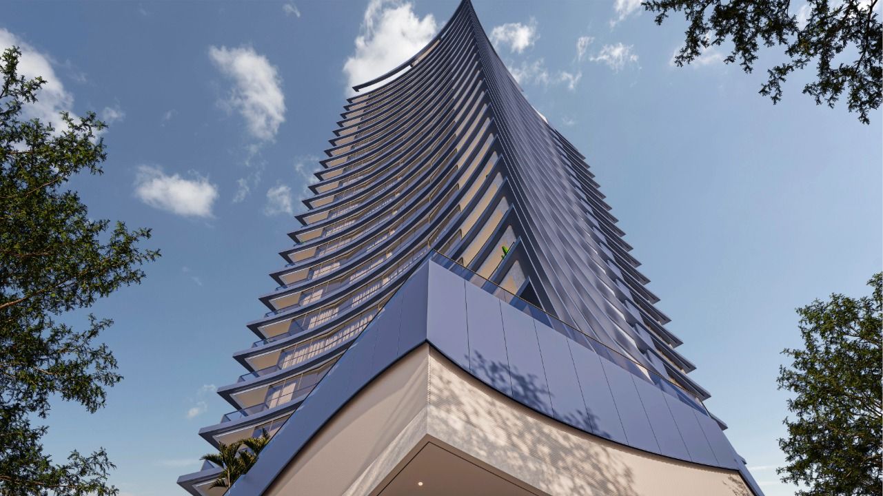 Torre do Itajuba Boulevard vista de baixo, na Praia de Itajuba, em Barra Velha