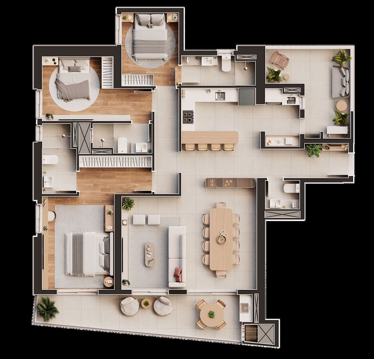 Planta do apartamento garden final 01 do Navagio Home Club